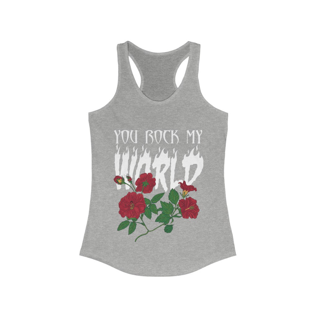 Camiseta sin mangas con espalda cruzada "You Rock my World"