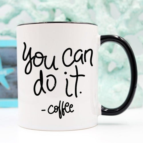 Taza de café "Puedes hacerlo", ideas para regalos con tazas,